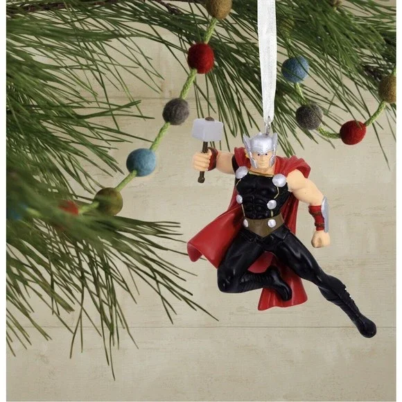 Hallmark 2021 Marvel THOR & Mjolnir 3” Christmas Tree Ornament Collective - Picture 3 of 7